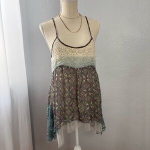 BKE Multicolor Lace Camisole mini dress